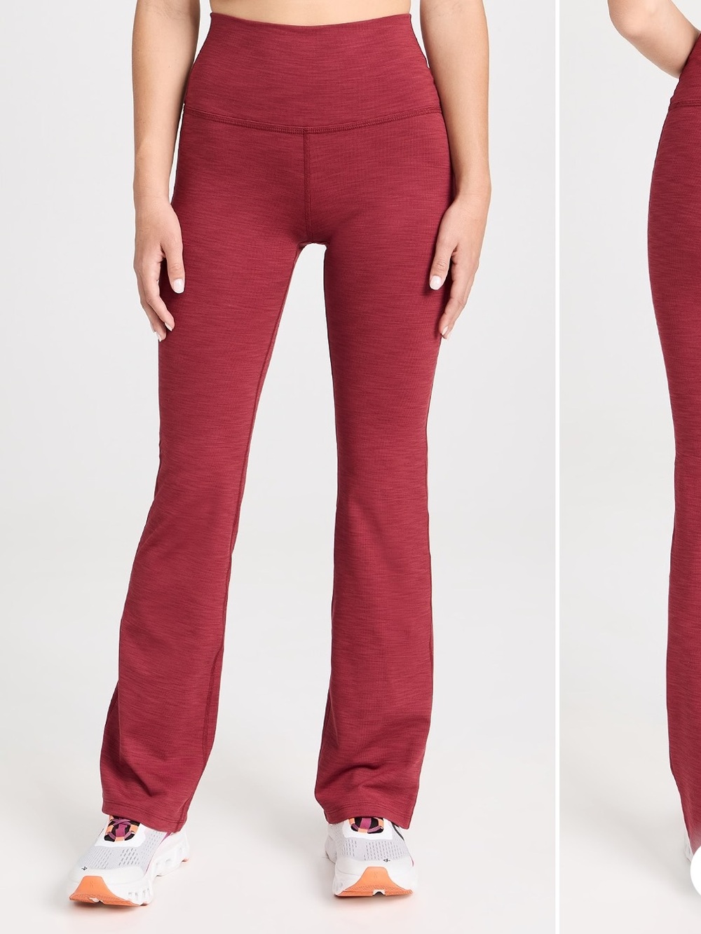 Beyond Yoga Heather Rib High Waisted Practice Pants in Rosewood Heather sz large
